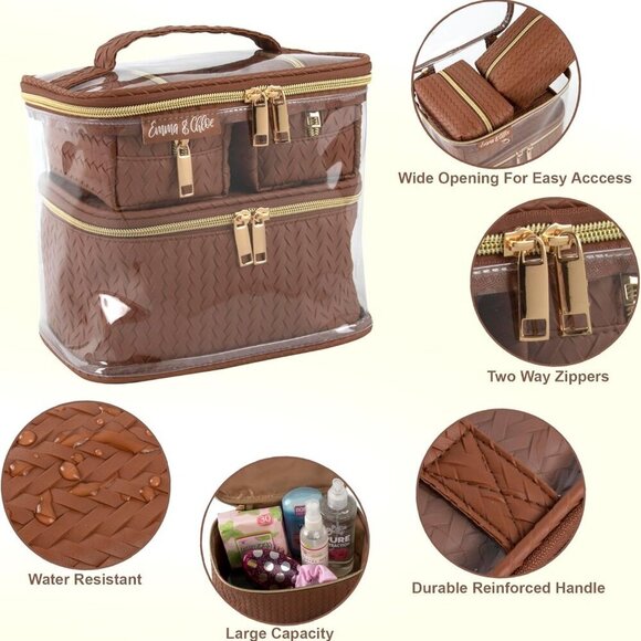 Travel Toiletry Bags for Women, 4 Piece Waterproof Cosmetic Case, Set, Pouch Mak - Picture 5 of 7